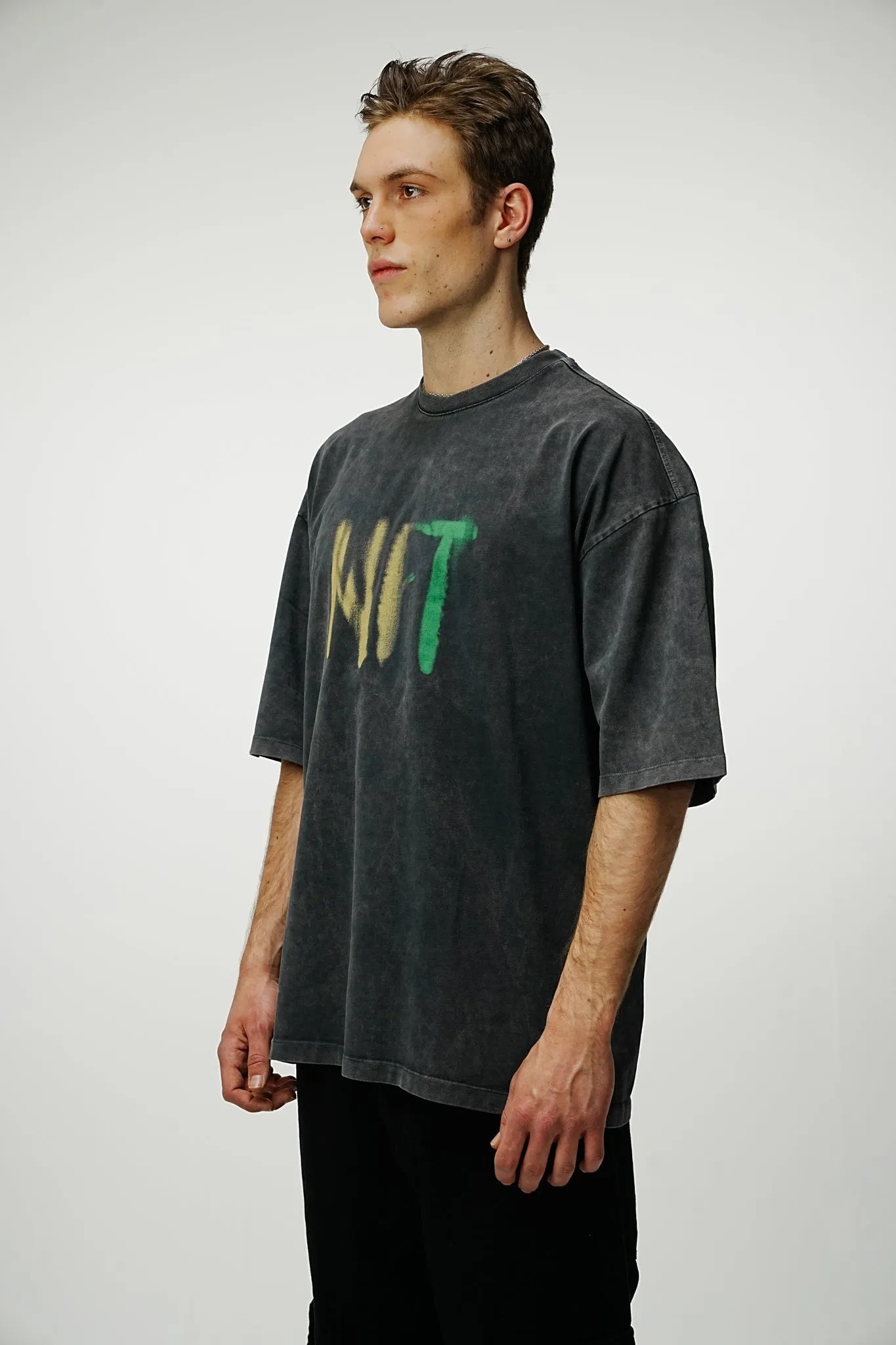 NFT Heavy Oversized Washed Tee - Black