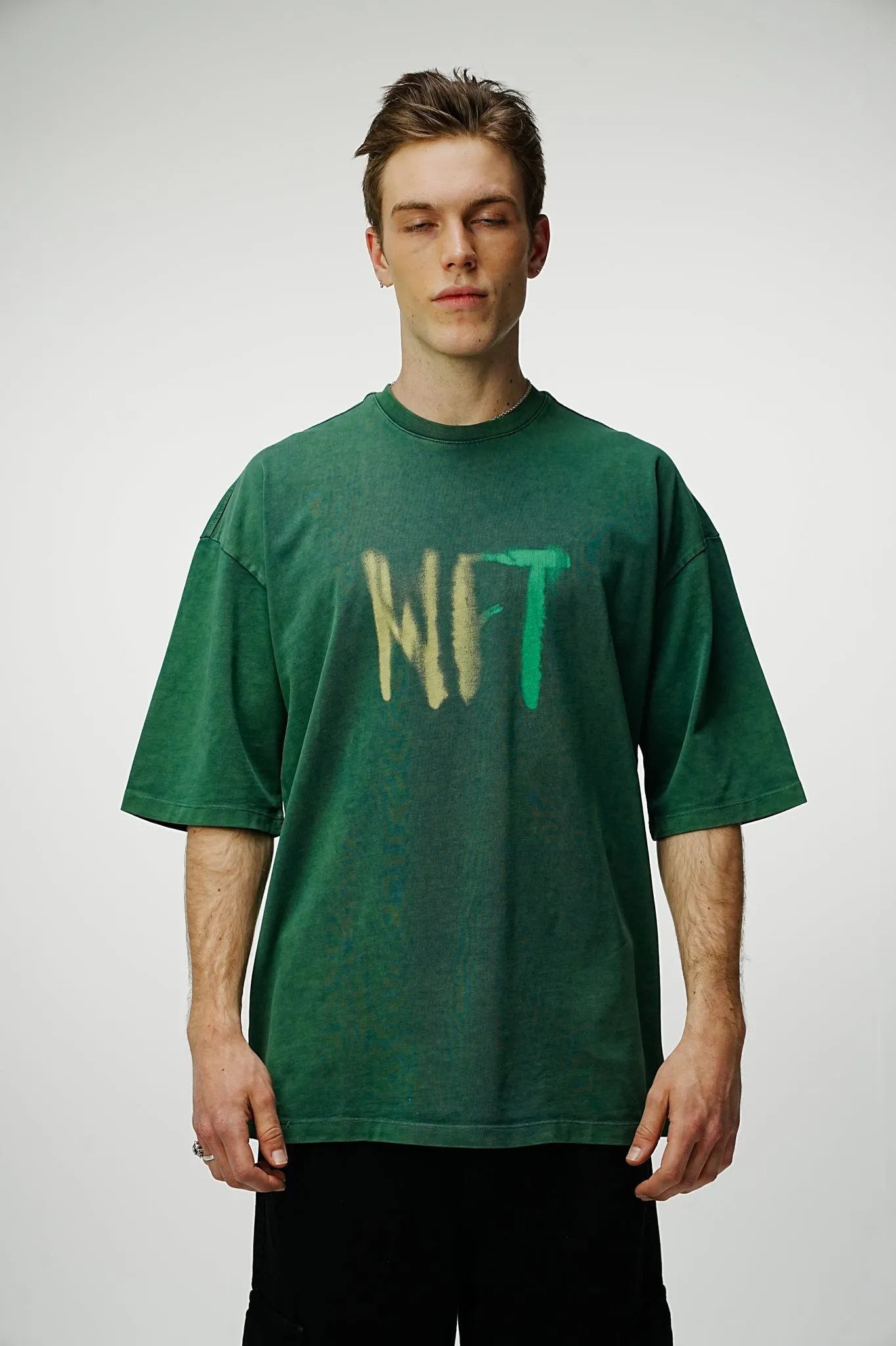 NFT Heavy Oversized Washed Tee - Green