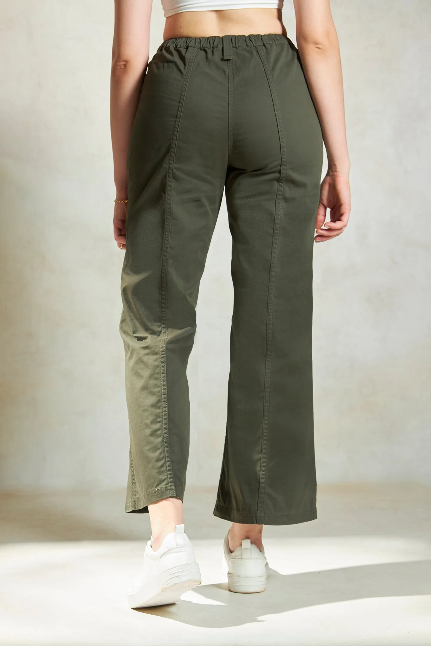 Nicole|Canvas Cargo Trousers