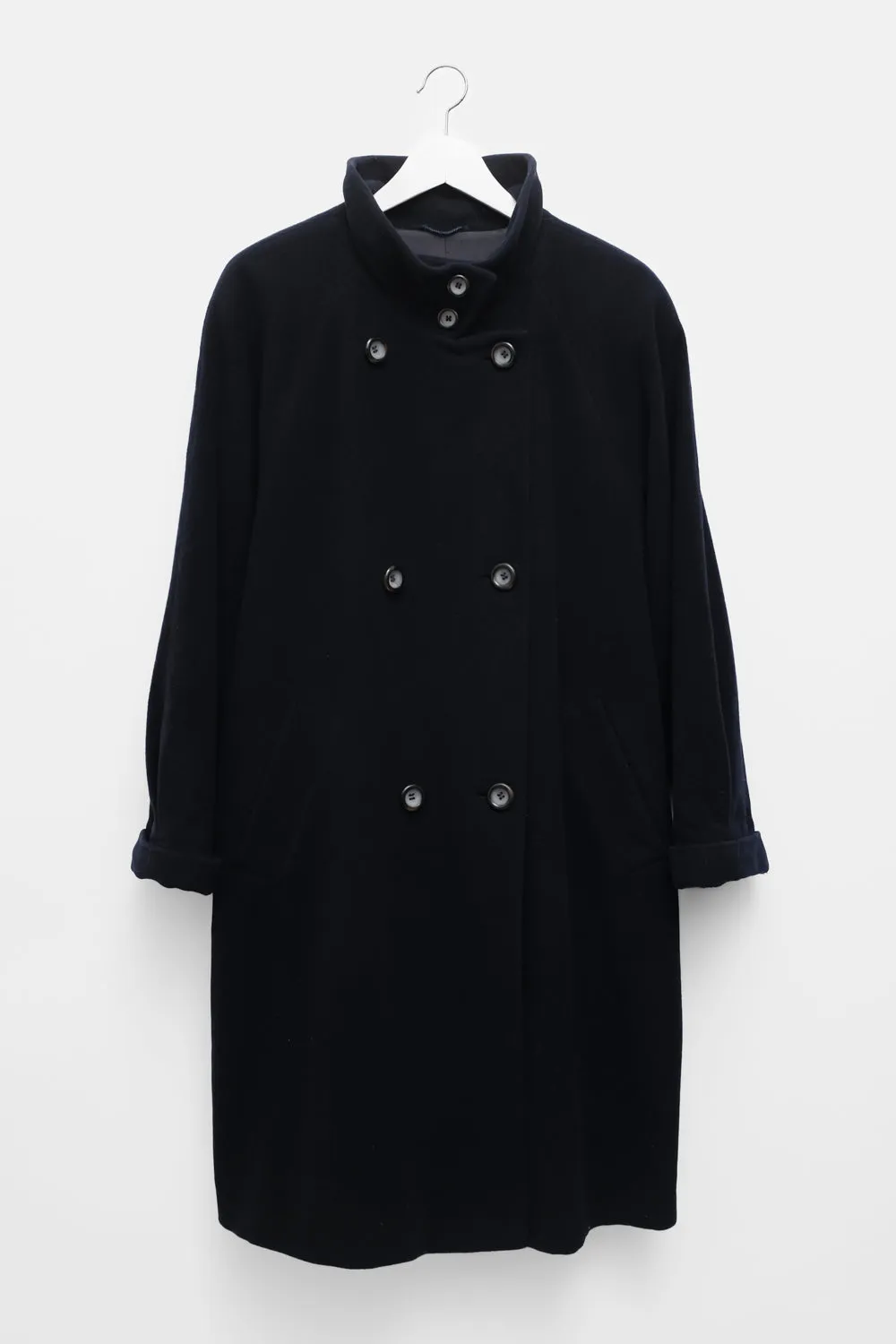 NIGHTBLUE WOOL CASHMERE DOUBLE BREASTED COAT