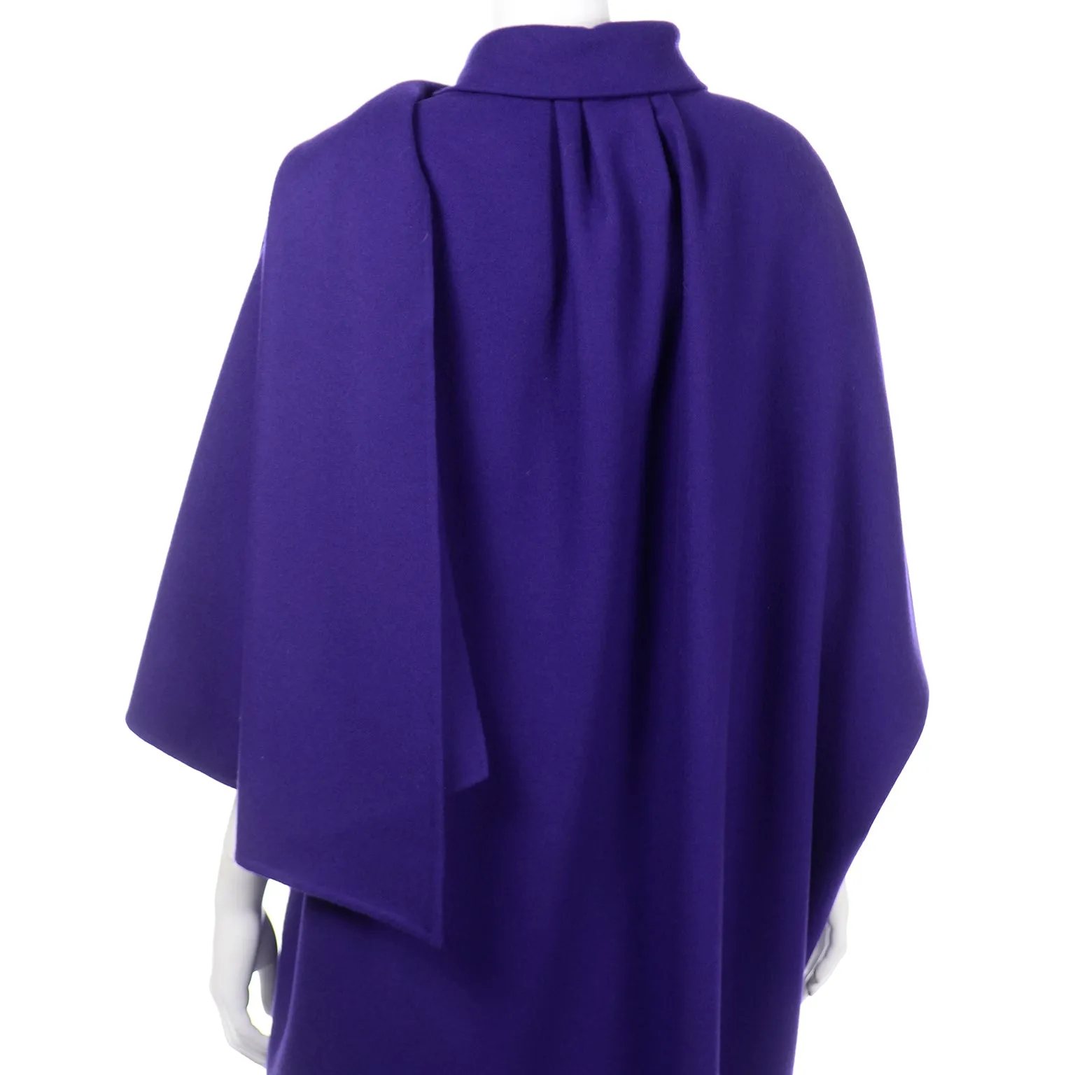 ON HOLD FOR ANNE // Salvatore Ferragamo Vintage Purple Wool Cape Style Coat