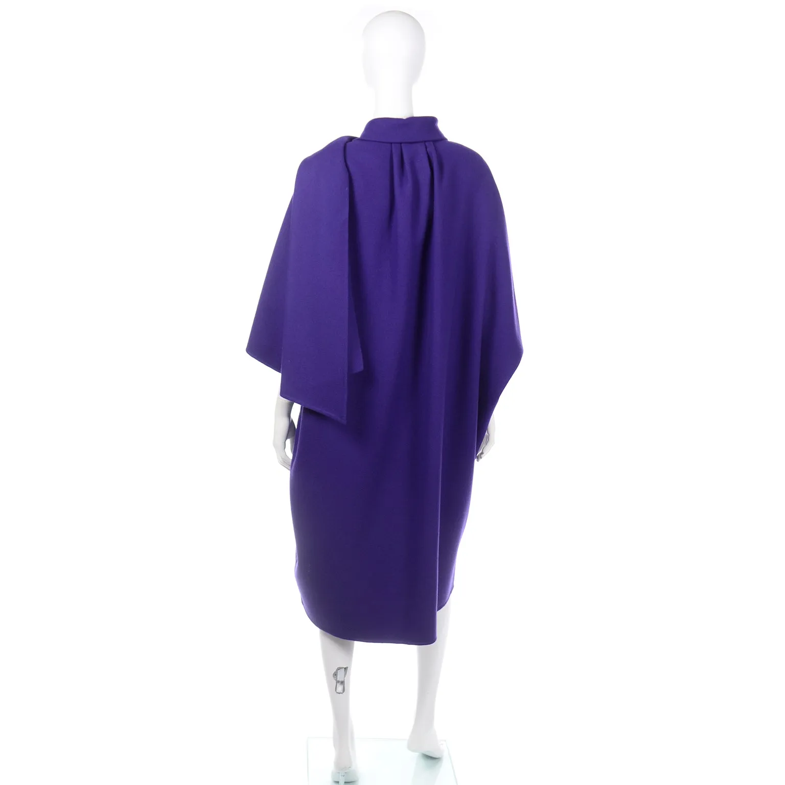 ON HOLD FOR ANNE // Salvatore Ferragamo Vintage Purple Wool Cape Style Coat