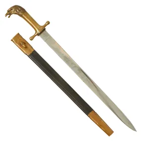 Original Imperial German M1871 Garde du Corps Oberjäger Hirschfänger Short Sword with Scabbard by Weyersberg Kirschbaum & Cie