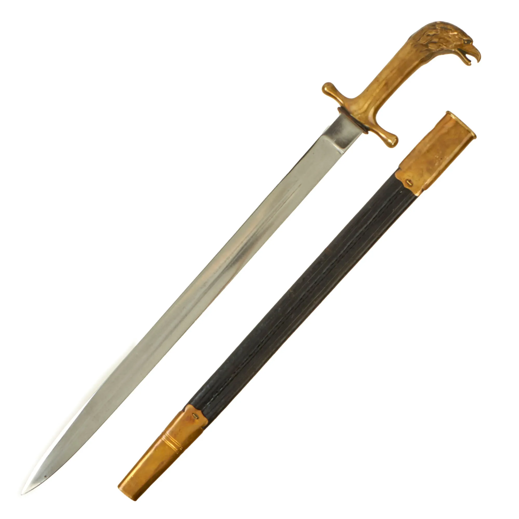 Original Imperial German M1871 Garde du Corps Oberjäger Hirschfänger Short Sword with Scabbard by Weyersberg Kirschbaum & Cie