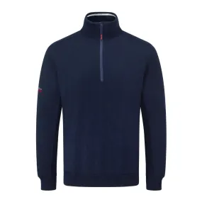 Oscar Jacobson Rumsey 1/4 Zip Mens Merino Lined Pullover Golf Top 2024 - Navy