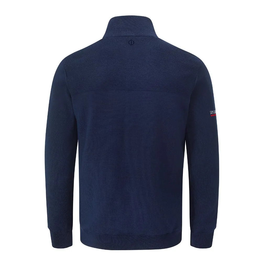 Oscar Jacobson Rumsey 1/4 Zip Mens Merino Lined Pullover Golf Top 2024 - Navy