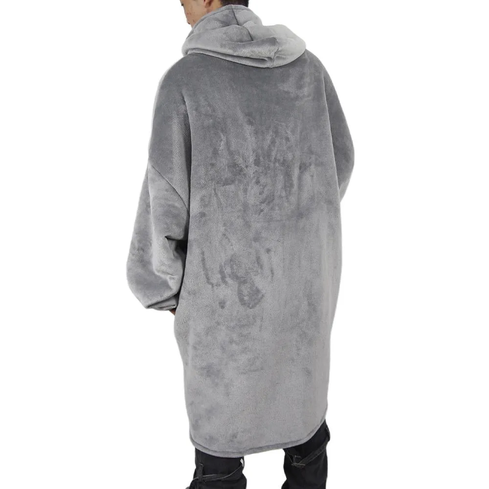 Oversized Zipper Blanket Hoodie Fleece Sweatshirt Pockets for adult