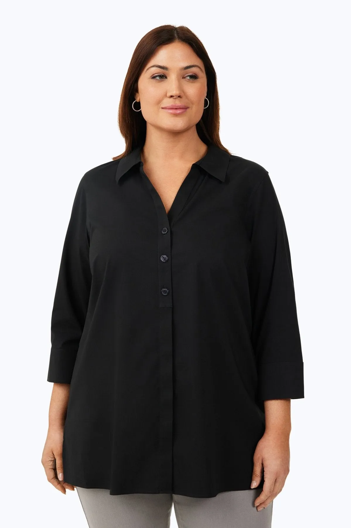 Pamela Plus Stretch No Iron 3/4 Sleeve Tunic