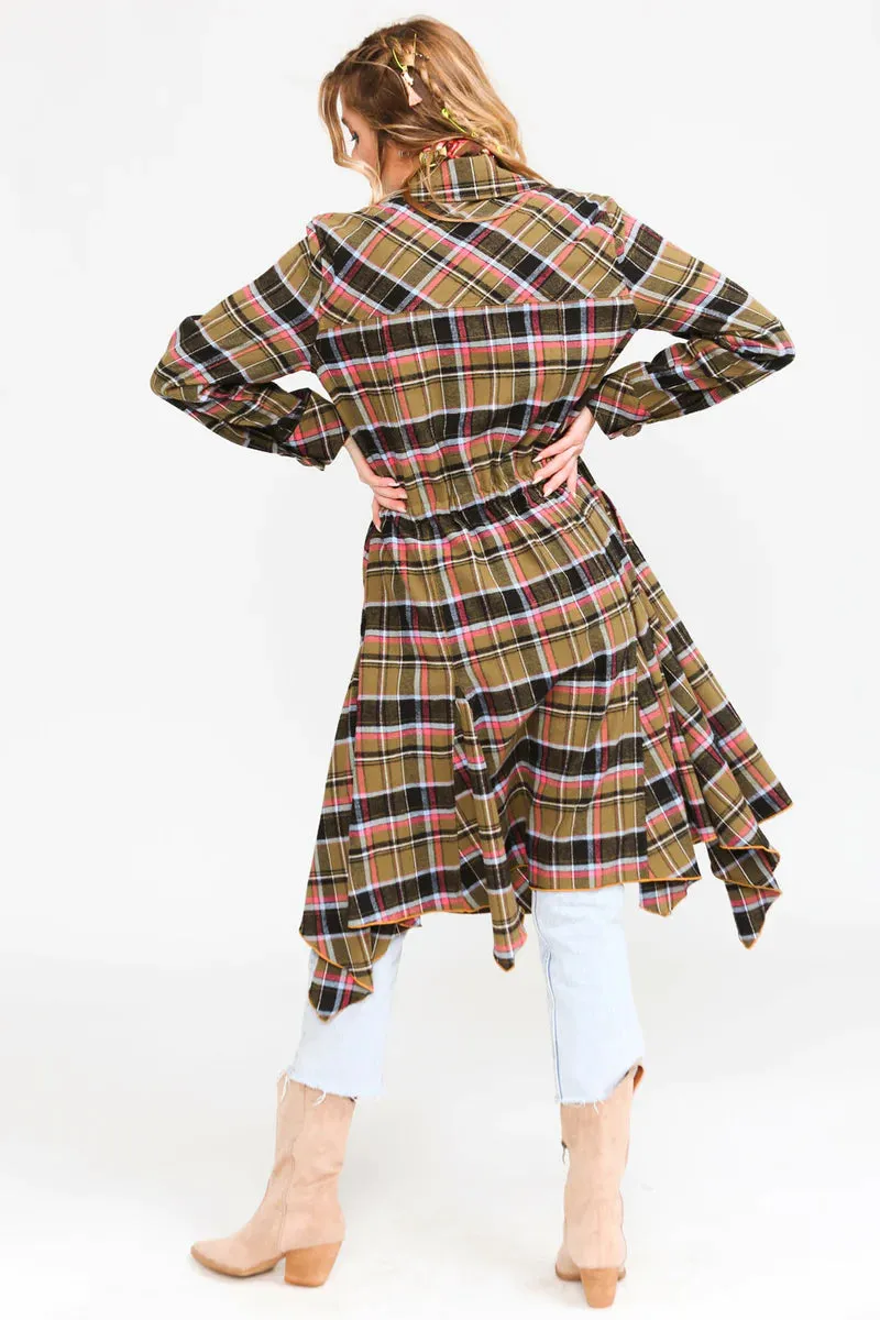 Plaid Trench Coat 285