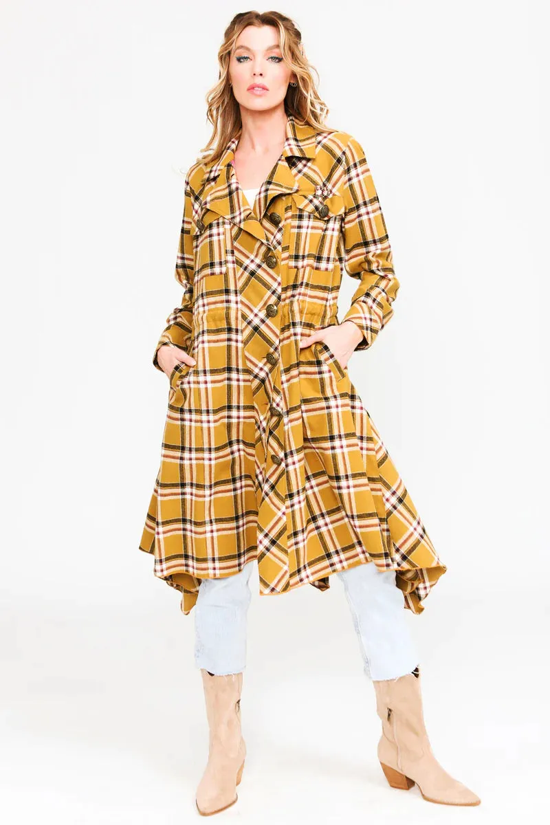 Plaid Trench Coat 285