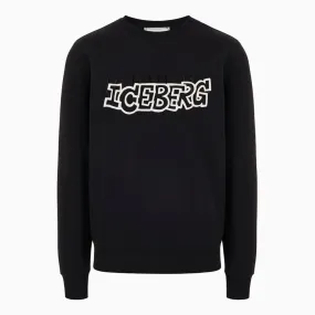 Print and Embroidered Logo Sweatshirt (Black) - I23E05463159000