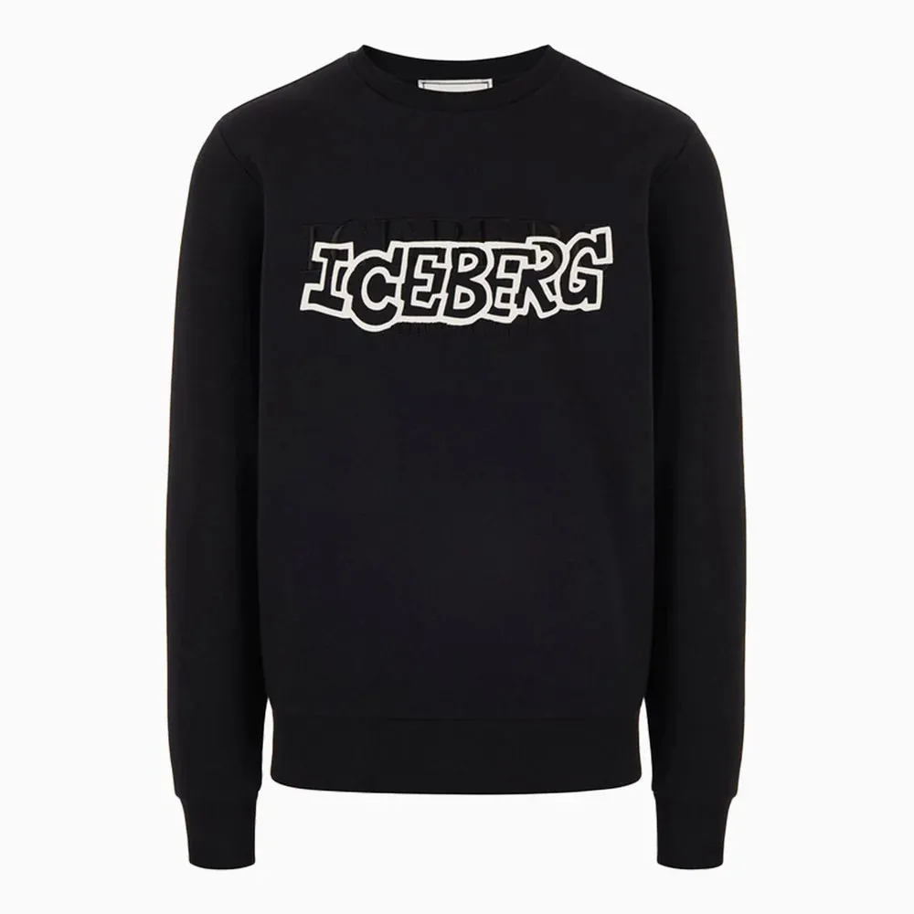 Print and Embroidered Logo Sweatshirt (Black) - I23E05463159000