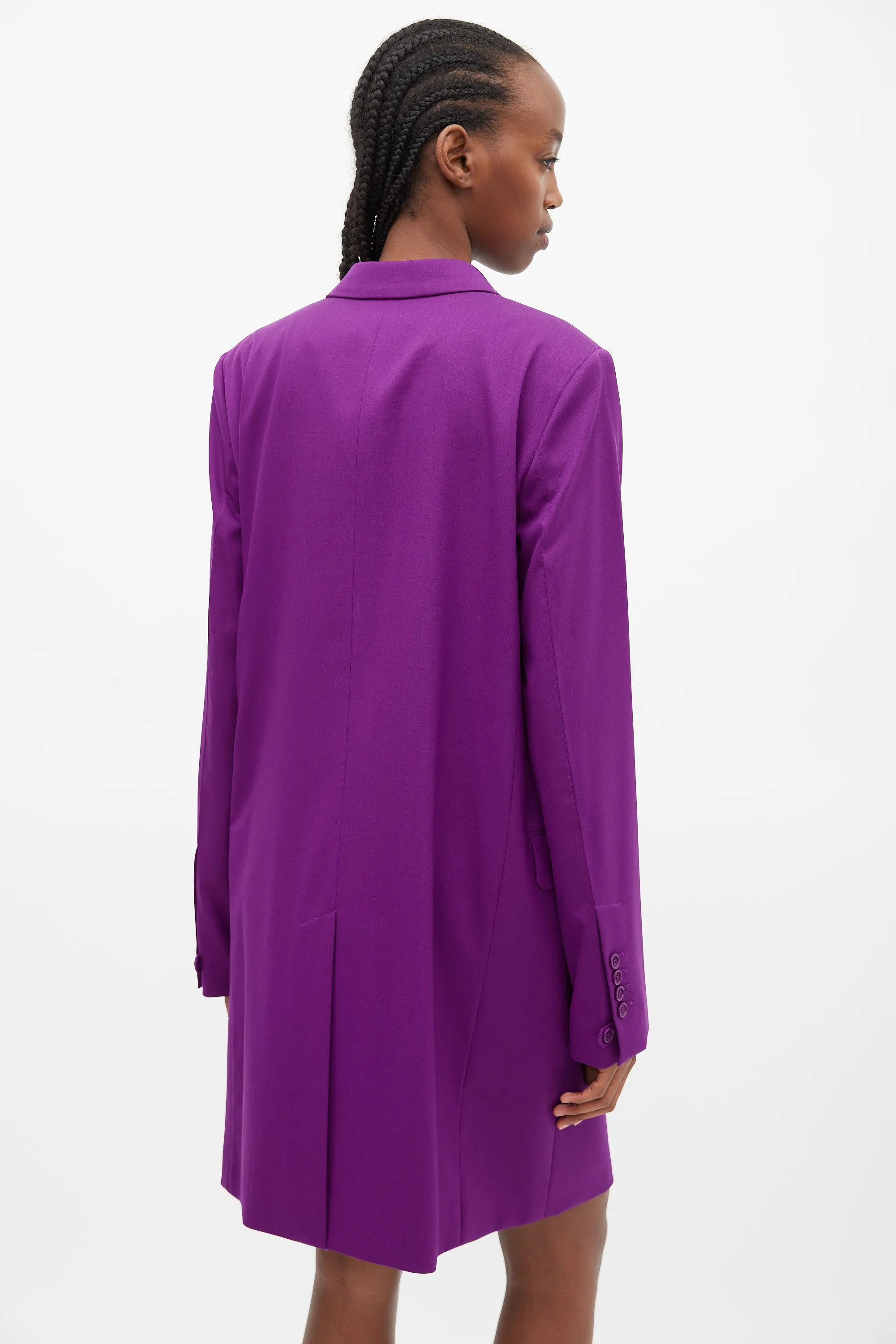 Purple Wool Three Pocket Coat