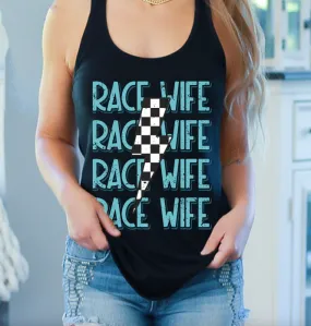 Race Wife Bolt Tank (blue)