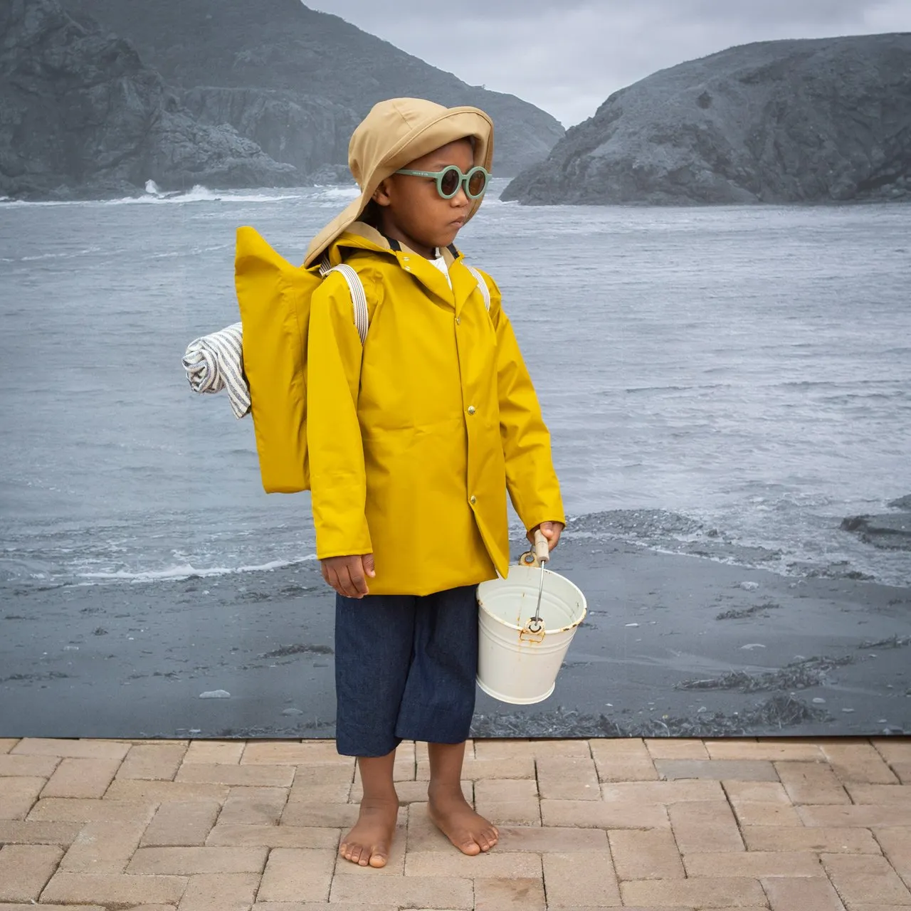 Rain Coat for Kids 100% recycled PET - Goldenrod (6-12y)