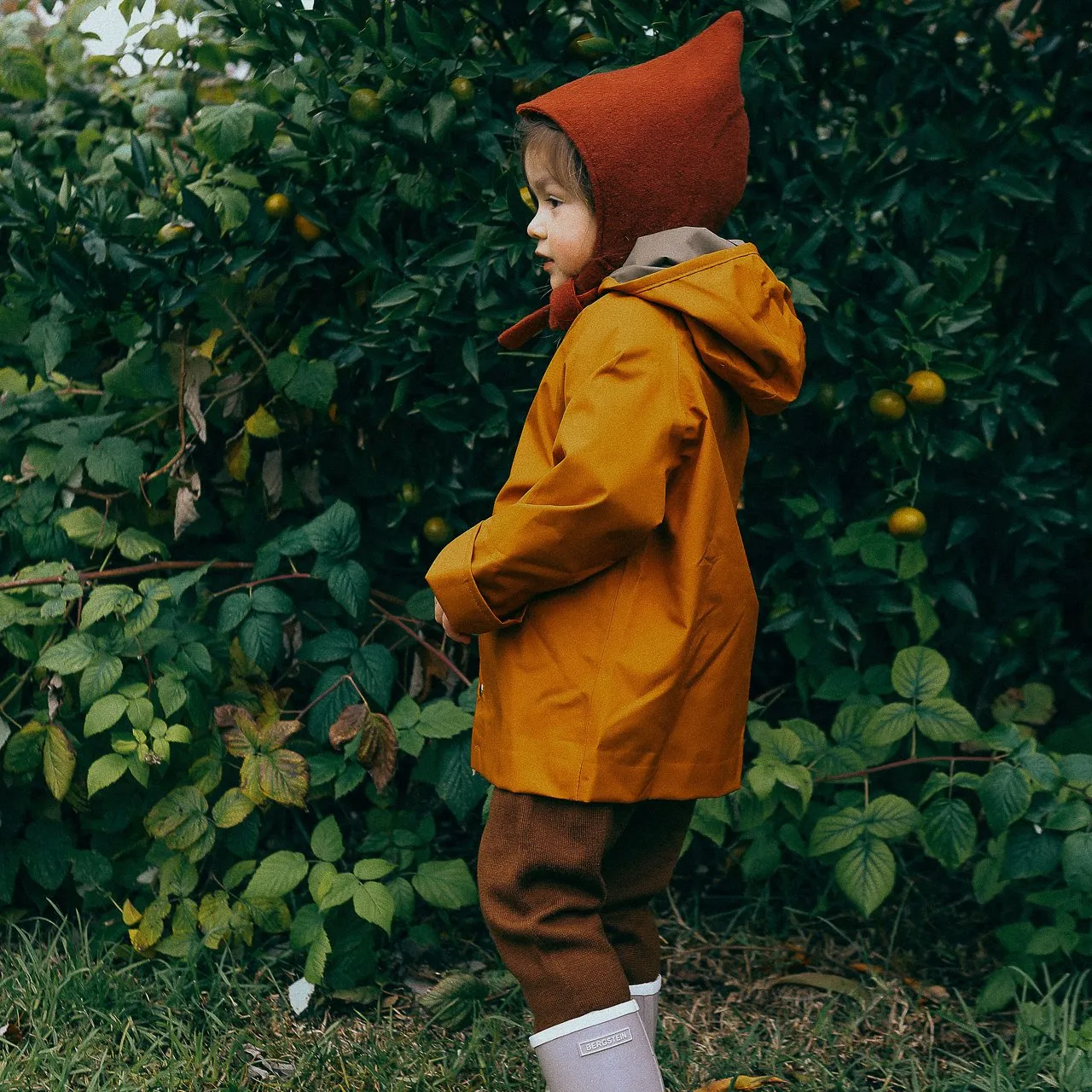 Rain Coat for Kids 100% recycled PET - Goldenrod (6-12y)