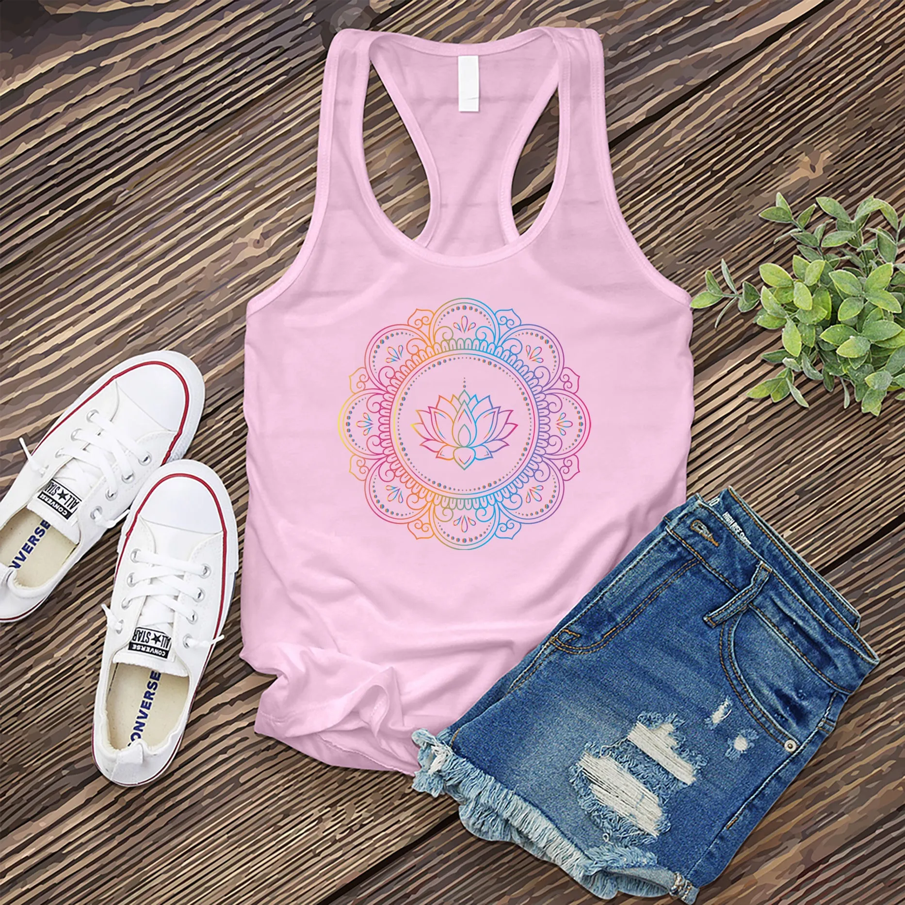 Rainbow Lotus Mandala Women's Tank Top