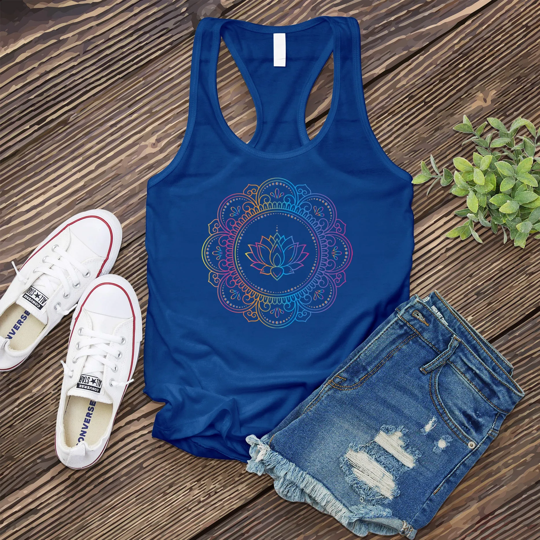 Rainbow Lotus Mandala Women's Tank Top