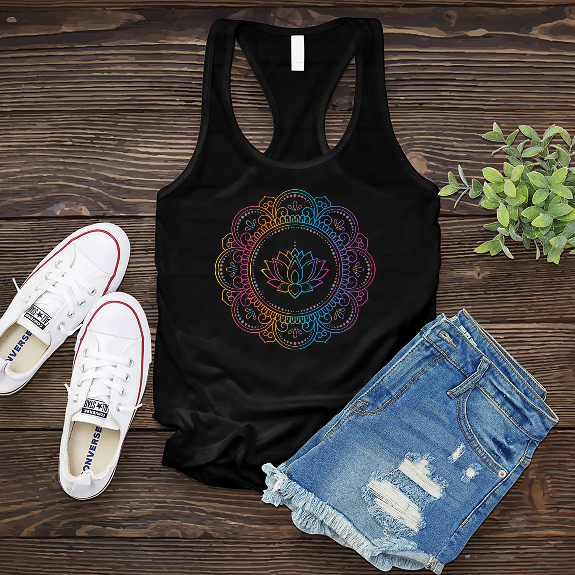 Rainbow Lotus Mandala Women's Tank Top