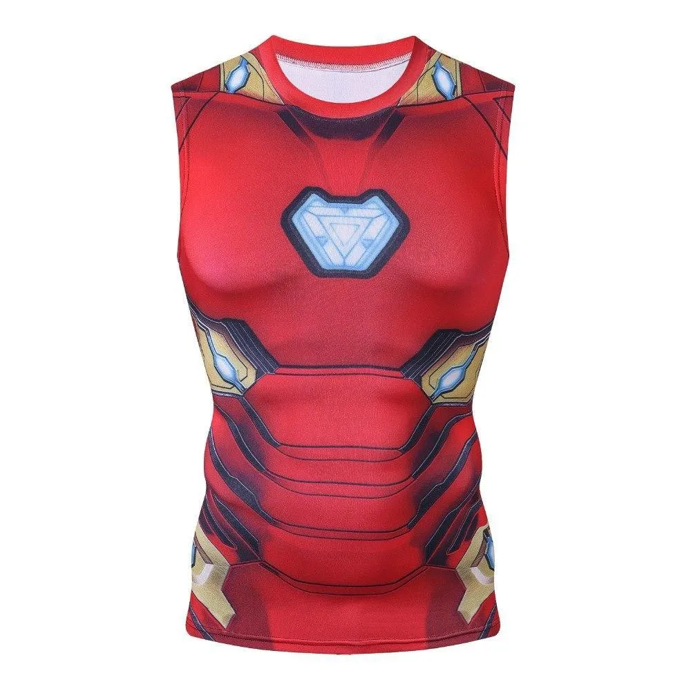 Red IRON MAN Compression Tank Top