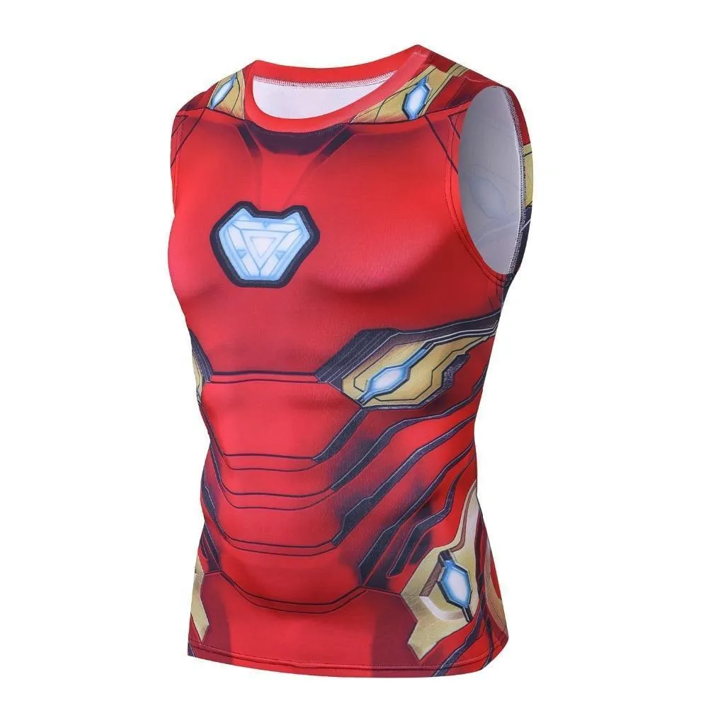 Red IRON MAN Compression Tank Top