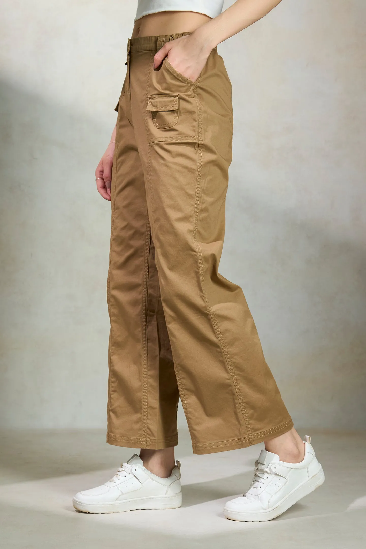 Renee|Canvas Cargo Trousers