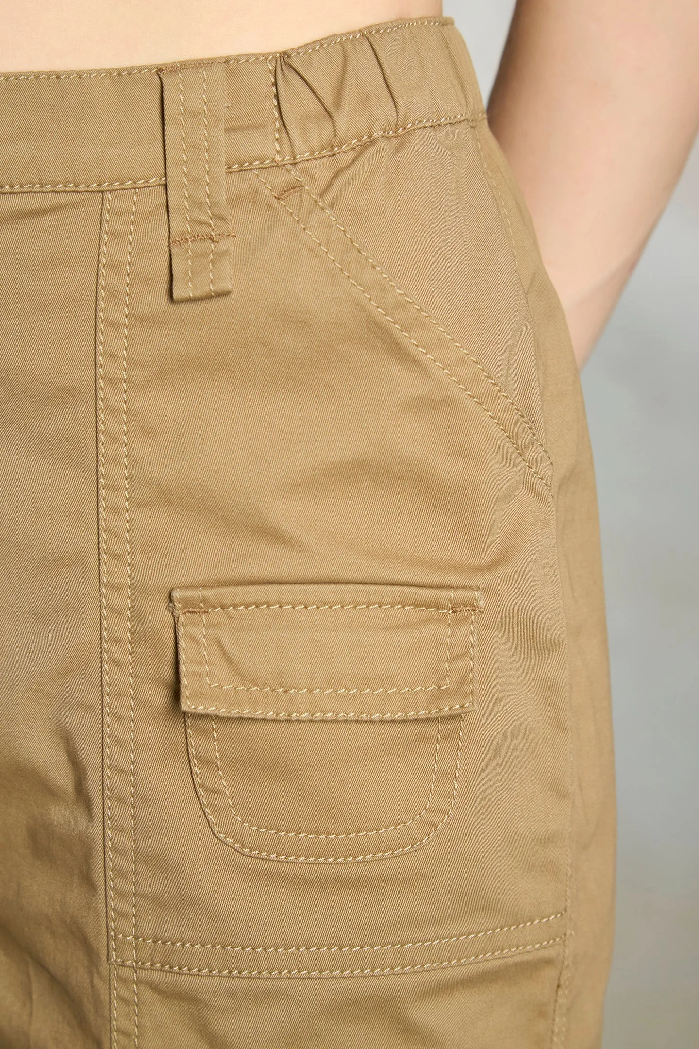 Renee|Canvas Cargo Trousers