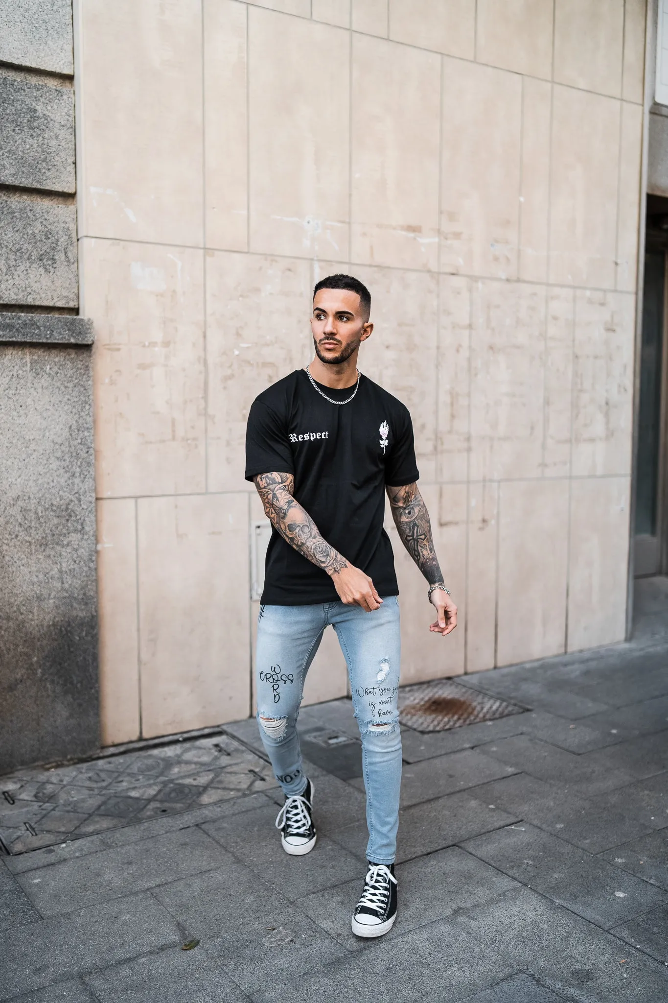 Respect Relaxed Fit Premium Tee Black