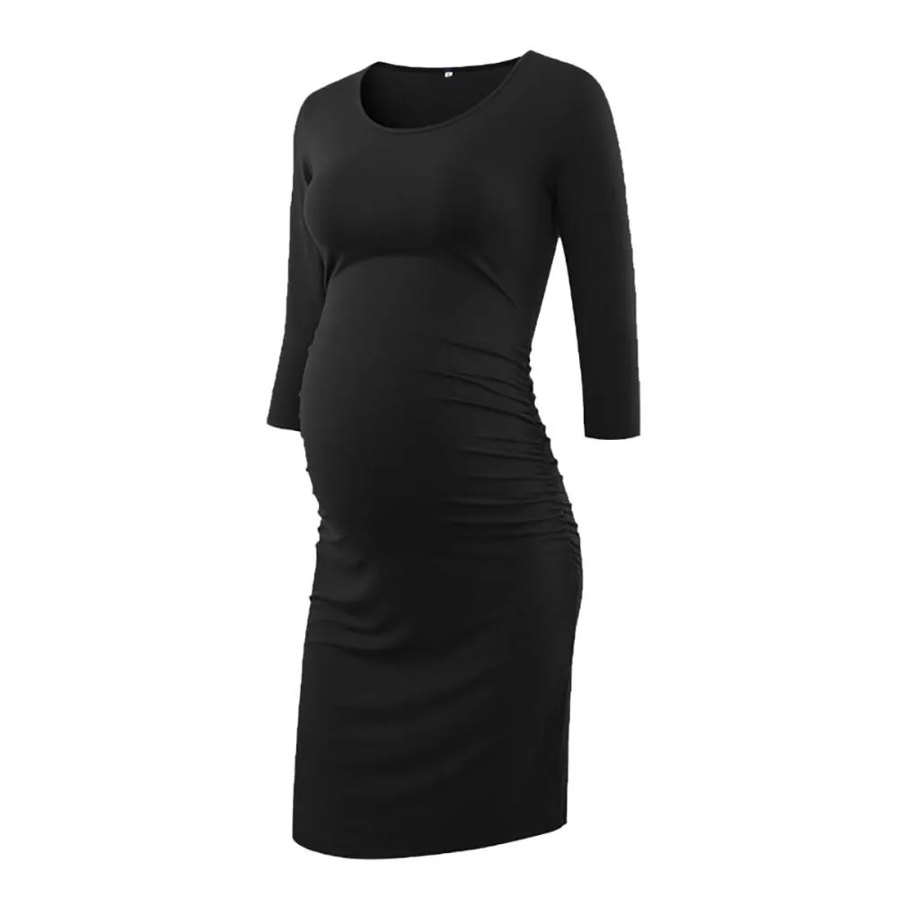 Ruched Side Maternity Bodycon Dress