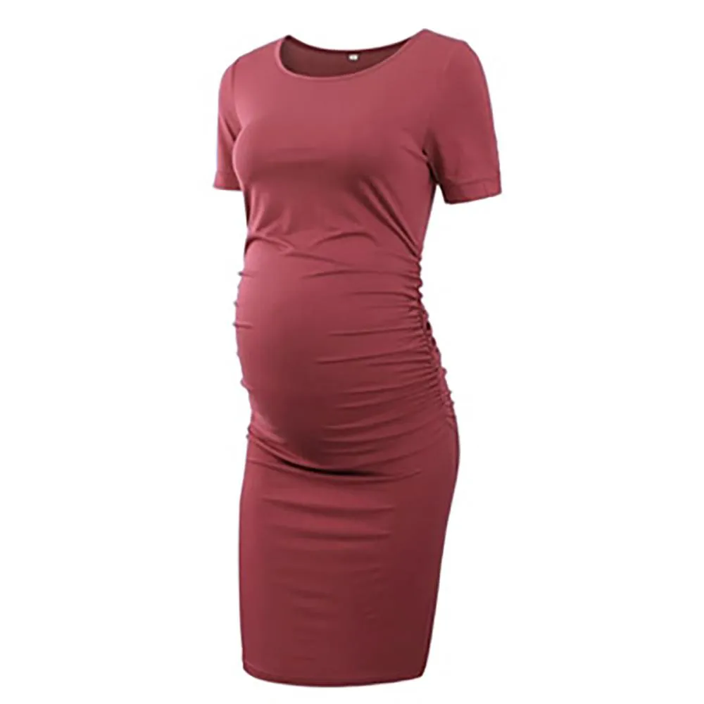 Ruched Side Maternity Bodycon Dress