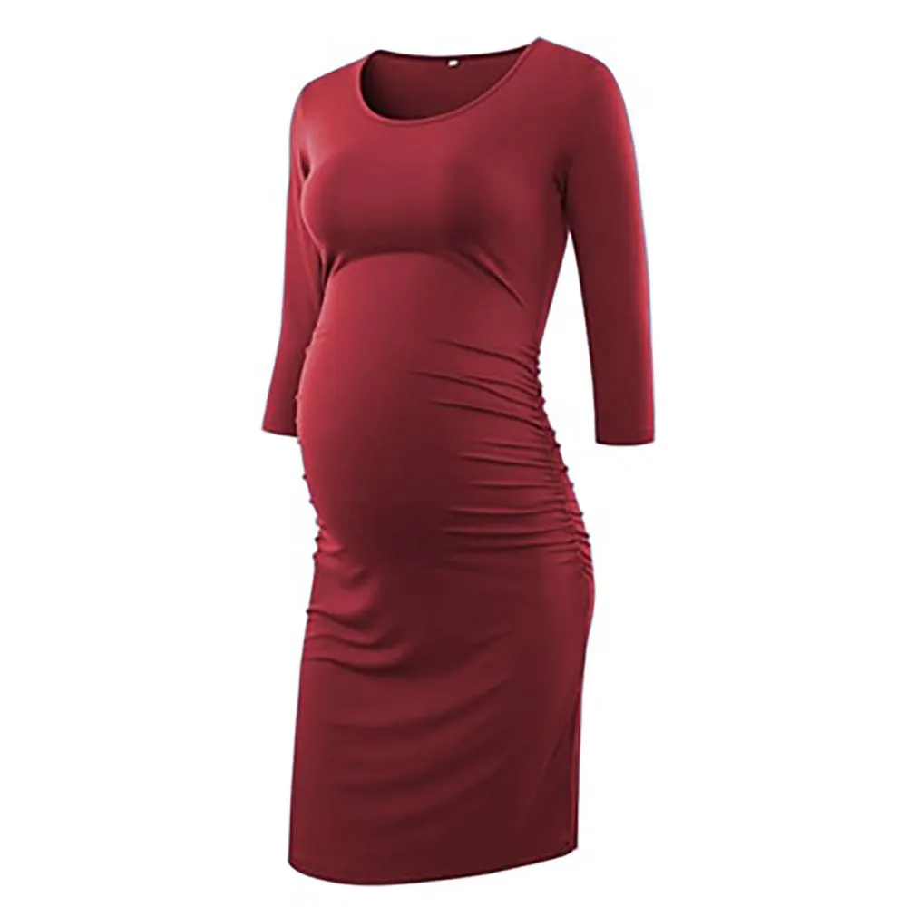 Ruched Side Maternity Bodycon Dress