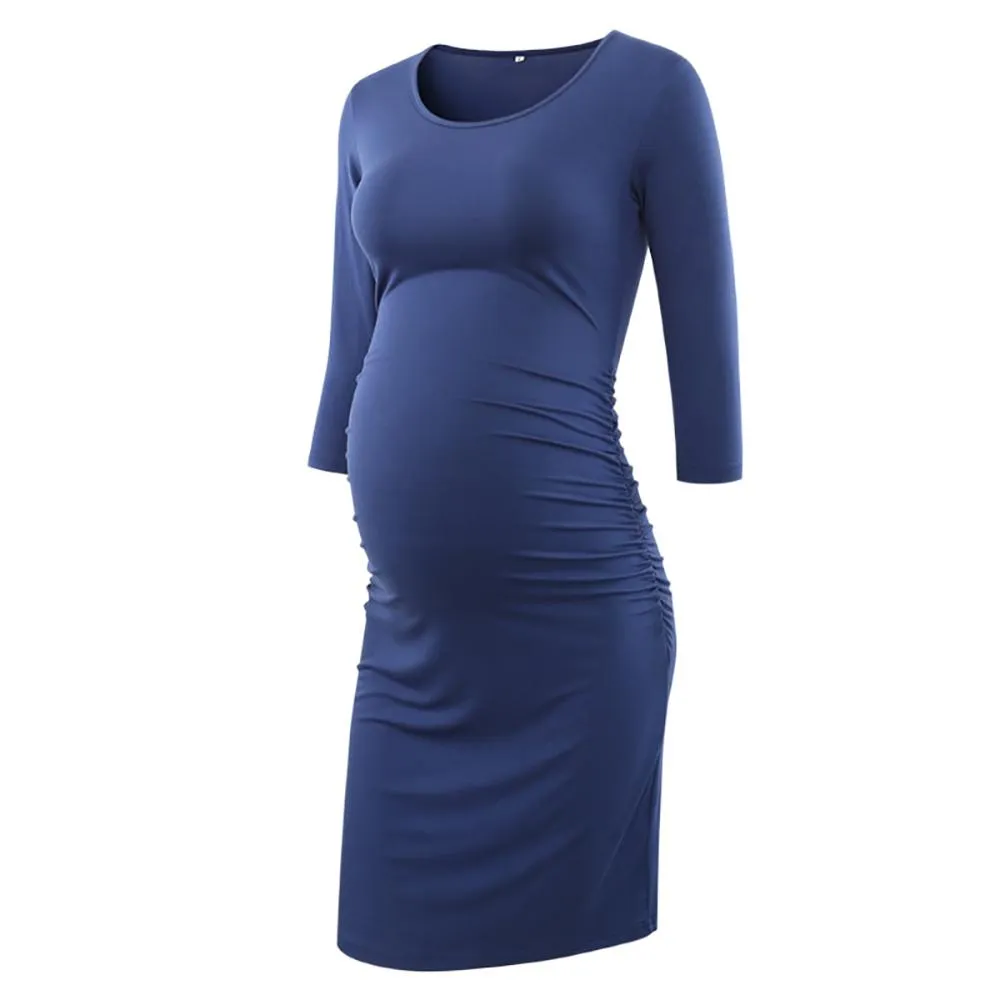 Ruched Side Maternity Bodycon Dress