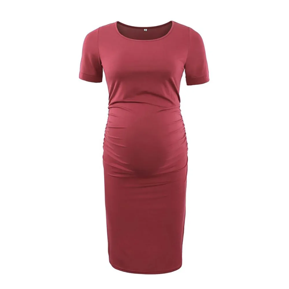 Ruched Side Maternity Bodycon Dress