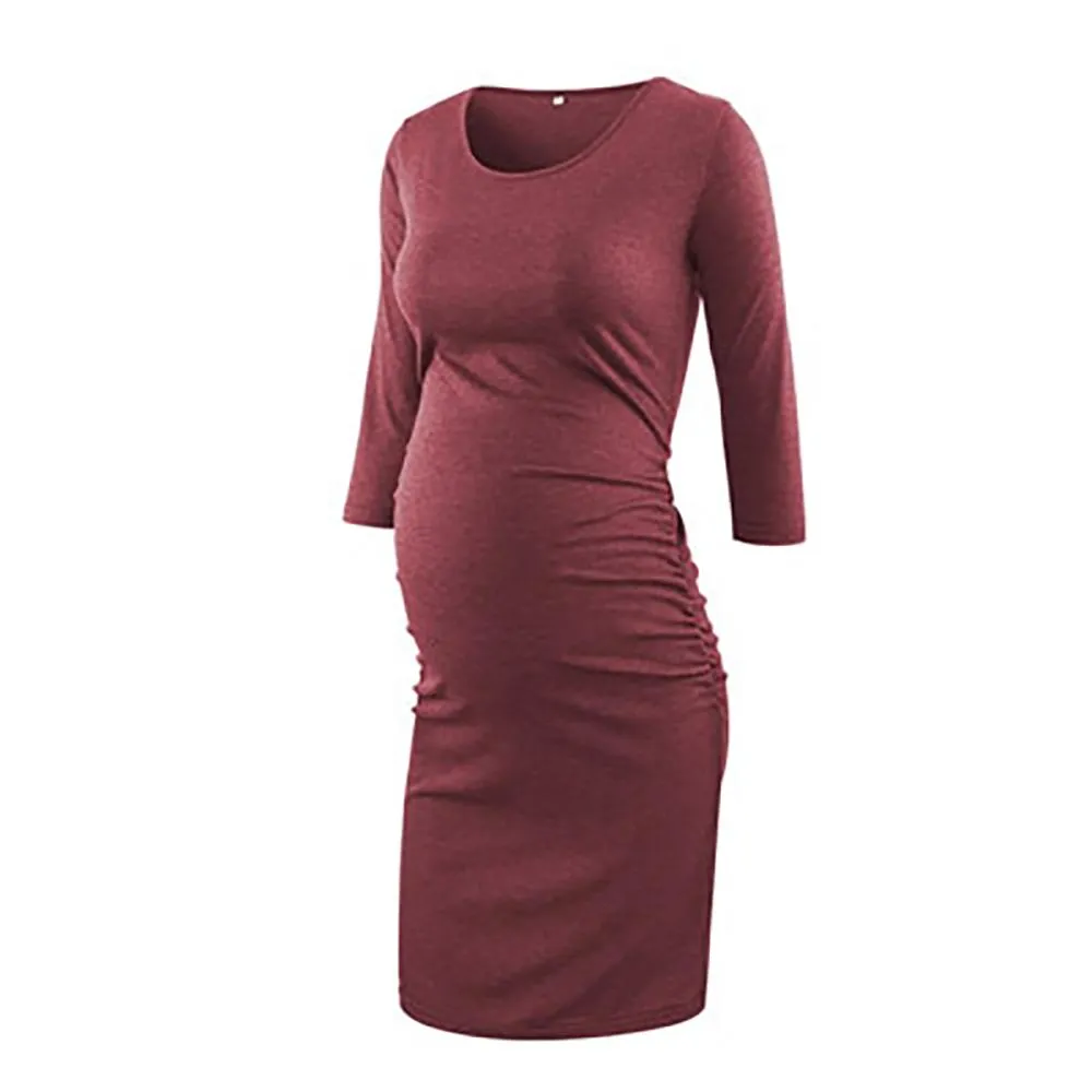 Ruched Side Maternity Bodycon Dress