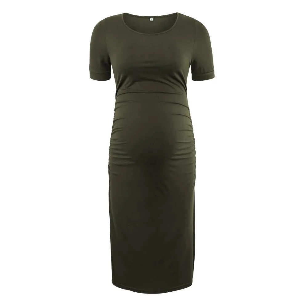 Ruched Side Maternity Bodycon Dress