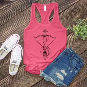 Sagittarius Line Art Bow Women's Tank Top