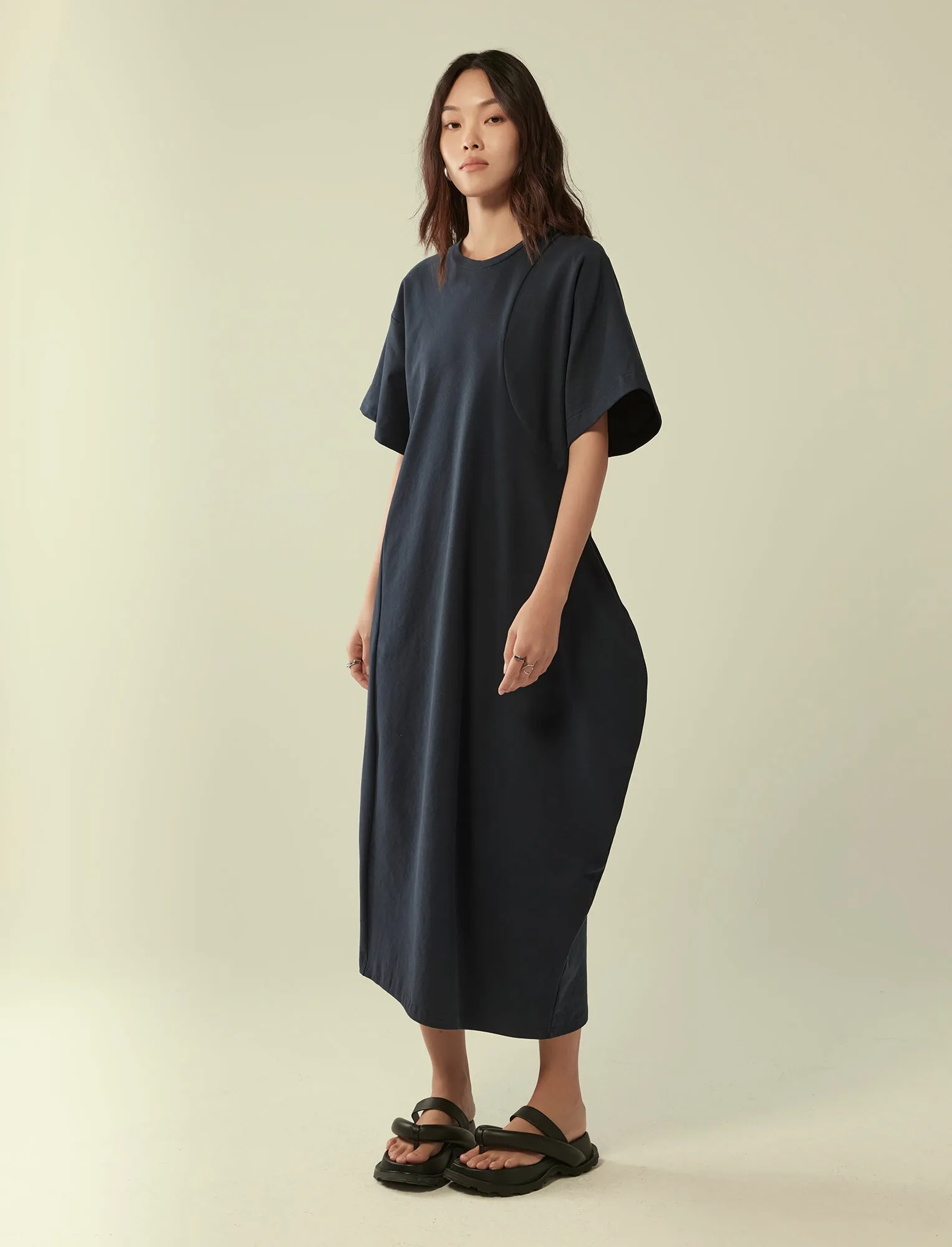 sculptural t-shirt dress