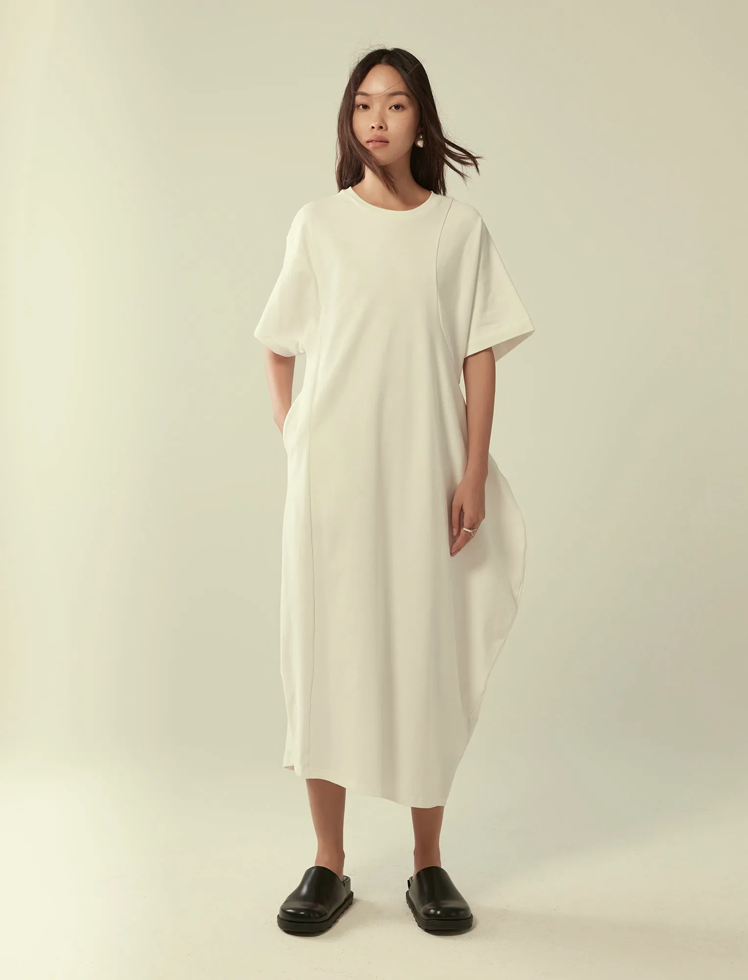 sculptural t-shirt dress