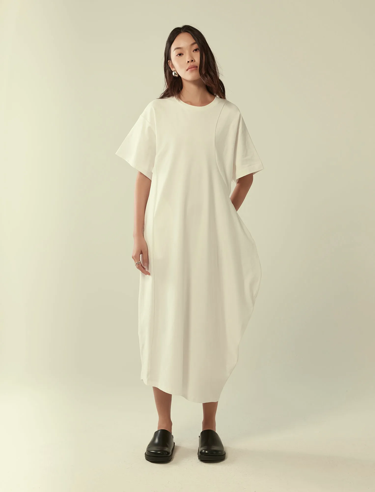 sculptural t-shirt dress