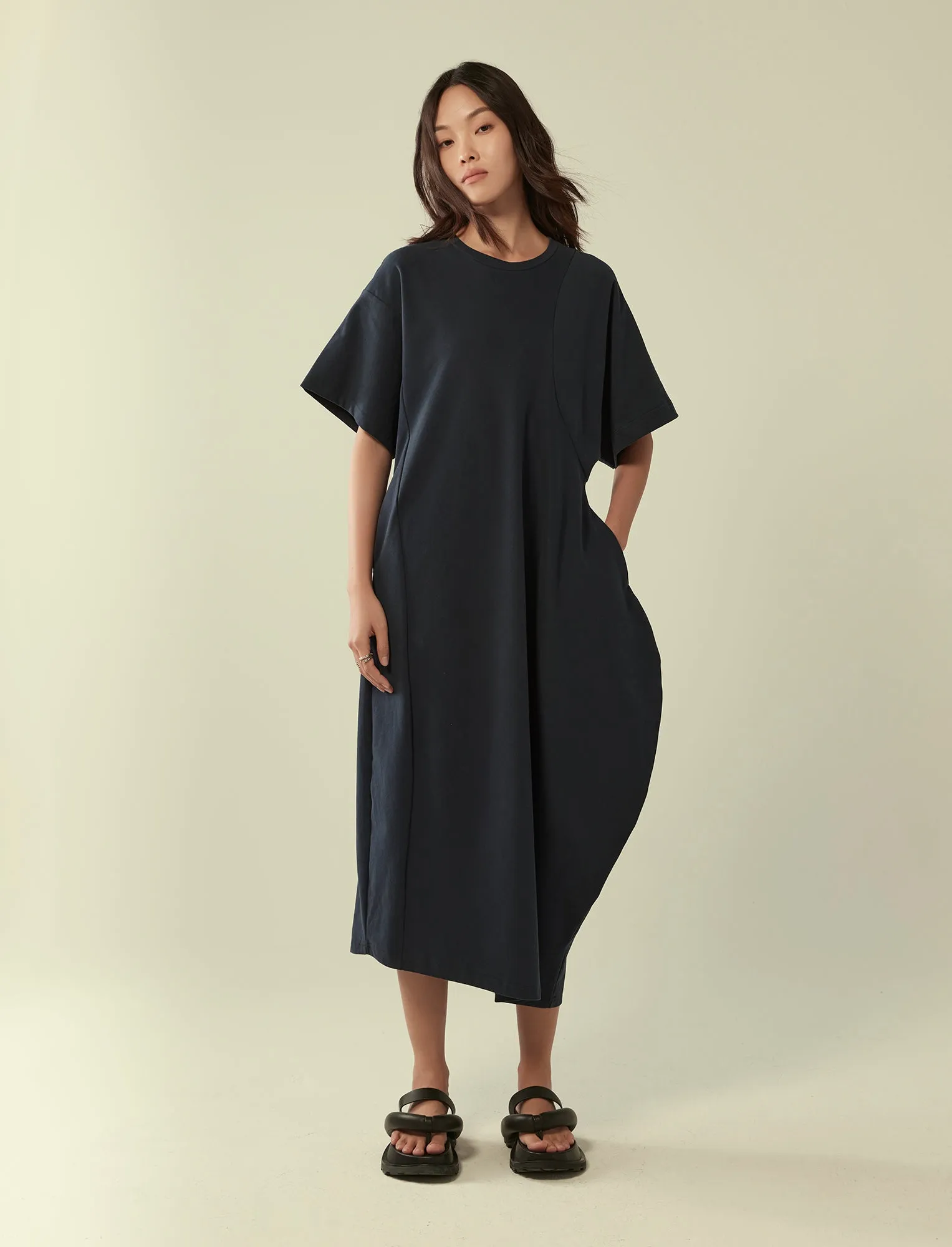 sculptural t-shirt dress