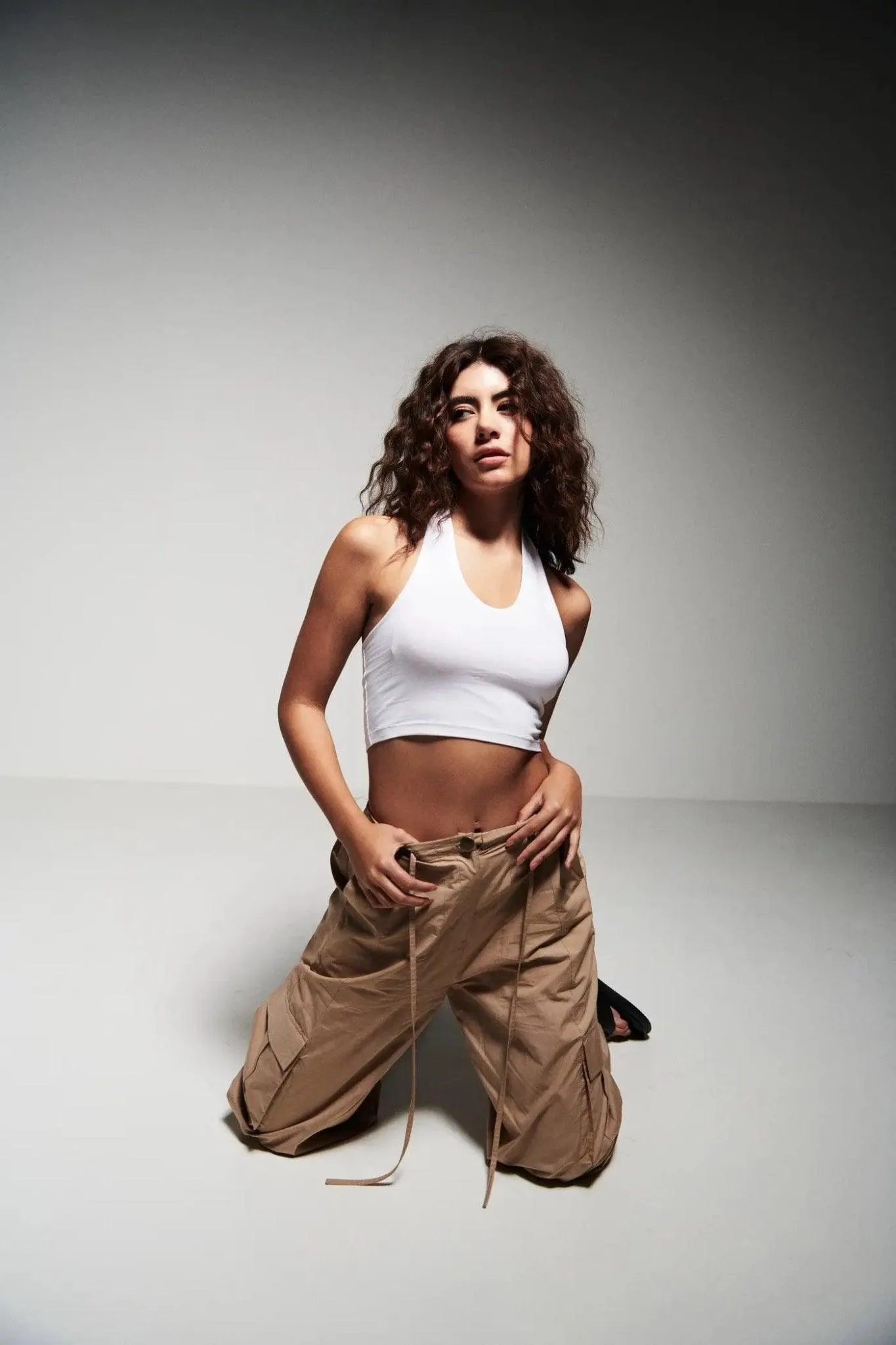 Set Of Halter Neck Top With Cargo Pants