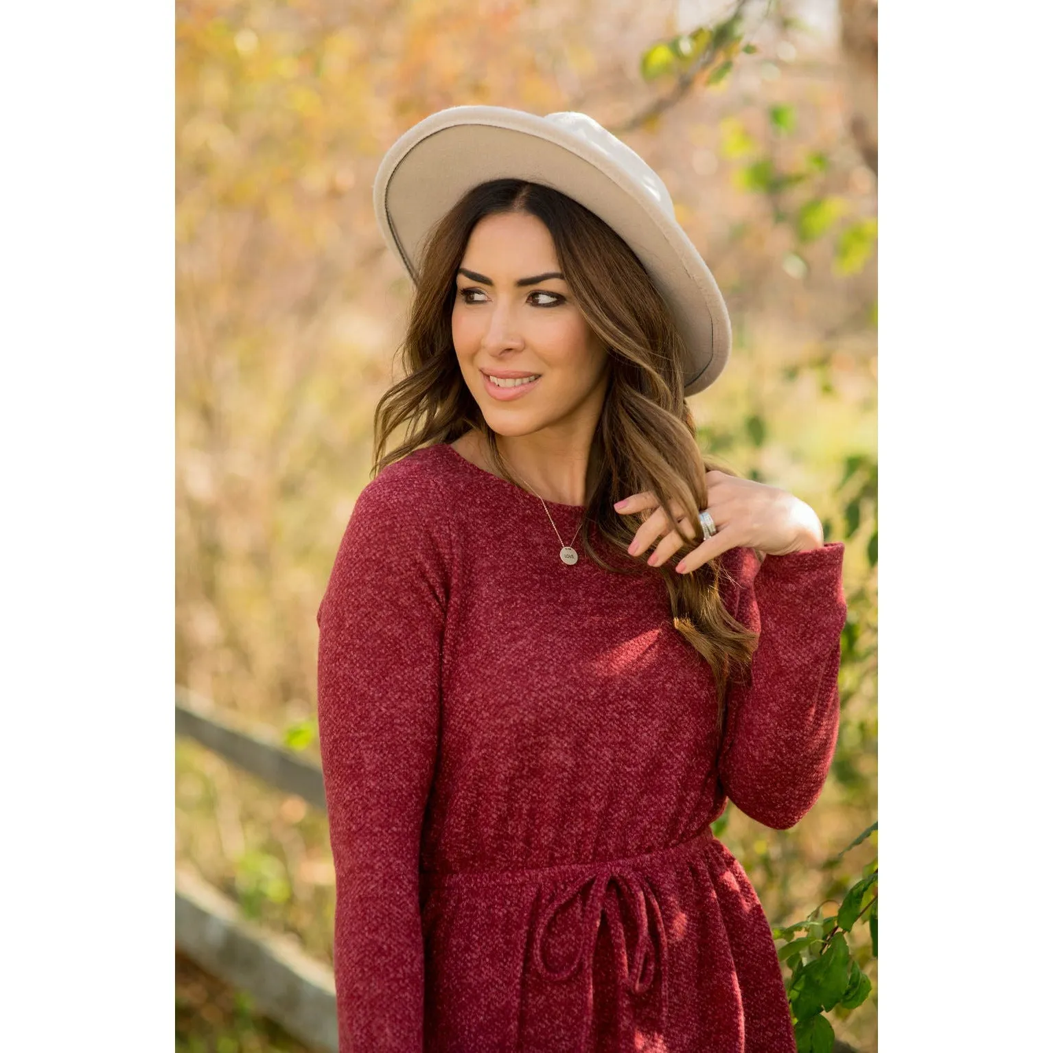 Simple Tie Sweater Dress