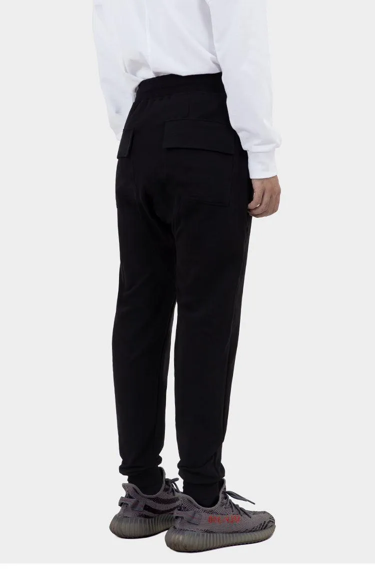 Slim-Fitting Stitching Crotch-Drop Sweatpants