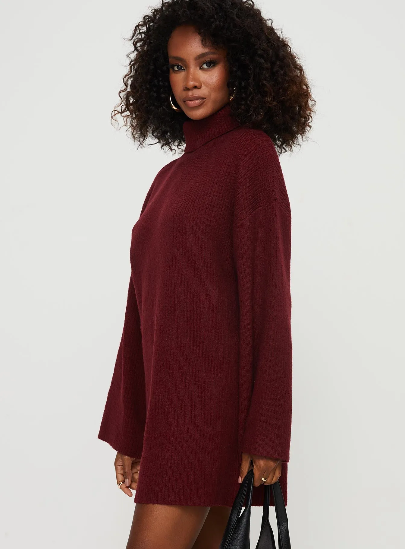 Sonelle Knit Mini Dress Burgundy