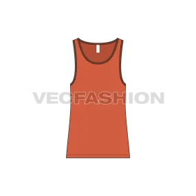 Sporty Ringer Tank Vector Template