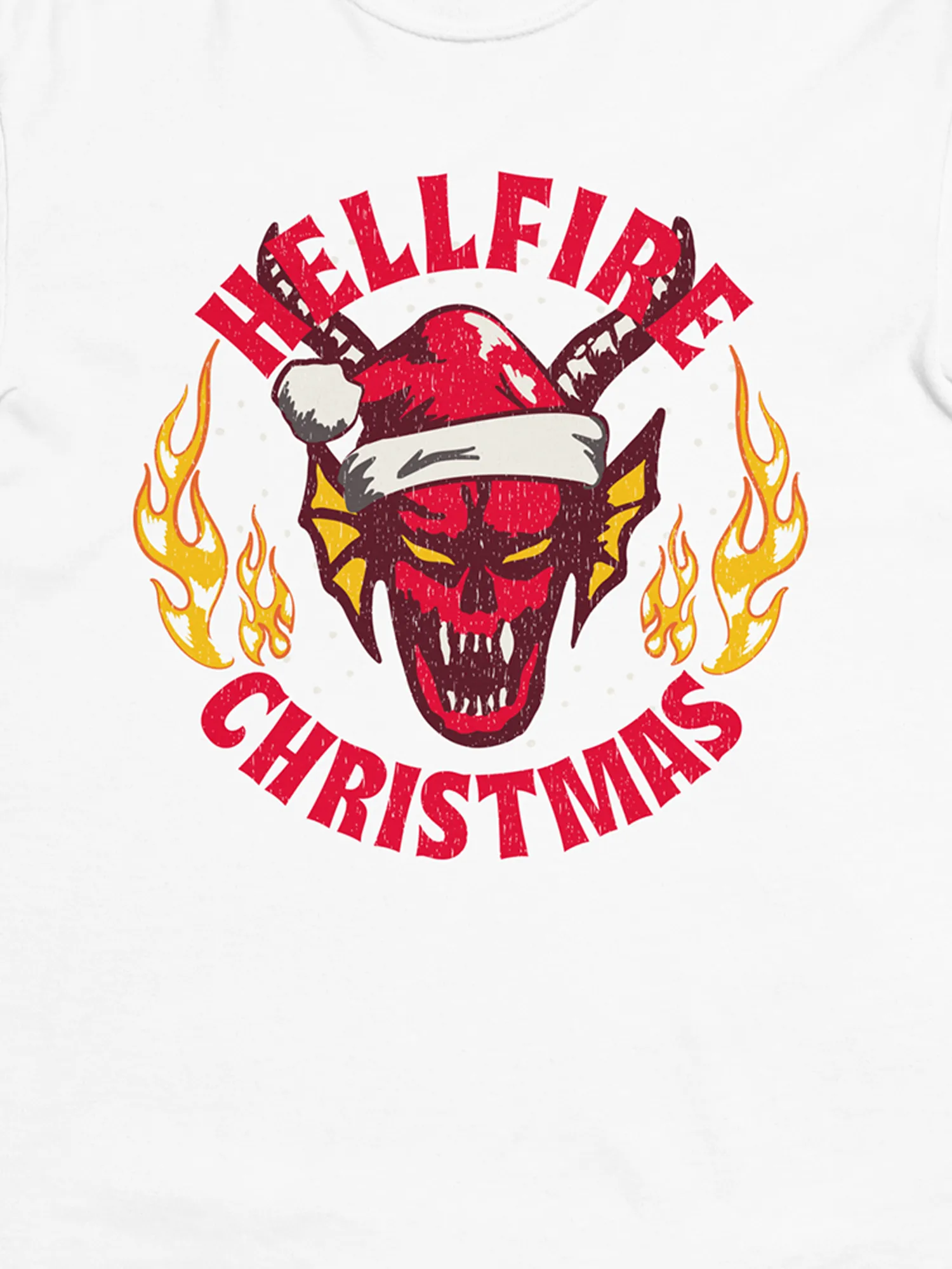 Stranger Things Hellfire Christmas Tee [White]