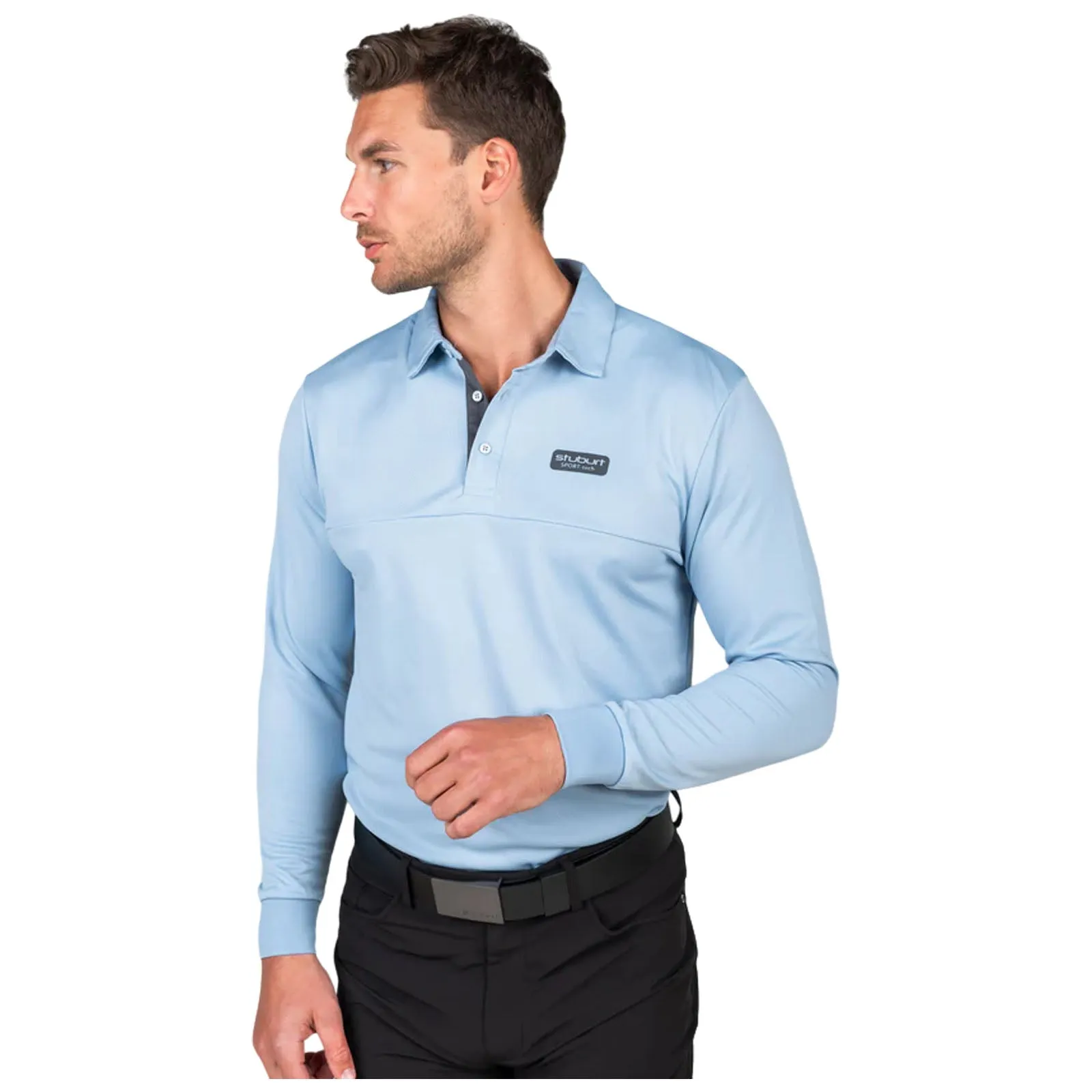 Stuburt Mens Sport Tech Long Sleeve Polo Shirt