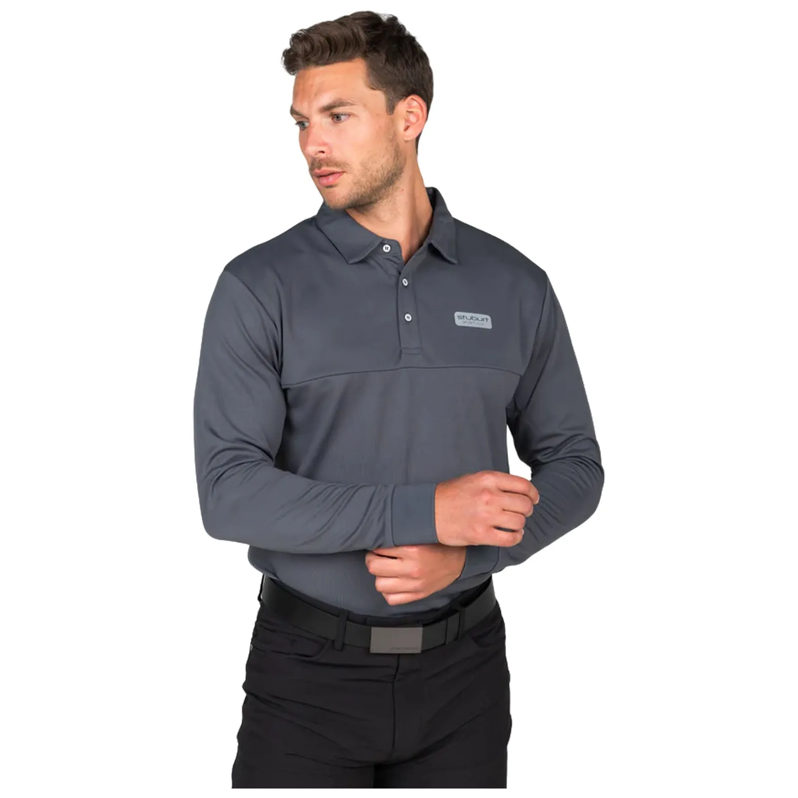 Stuburt Mens Sport Tech Long Sleeve Polo Shirt