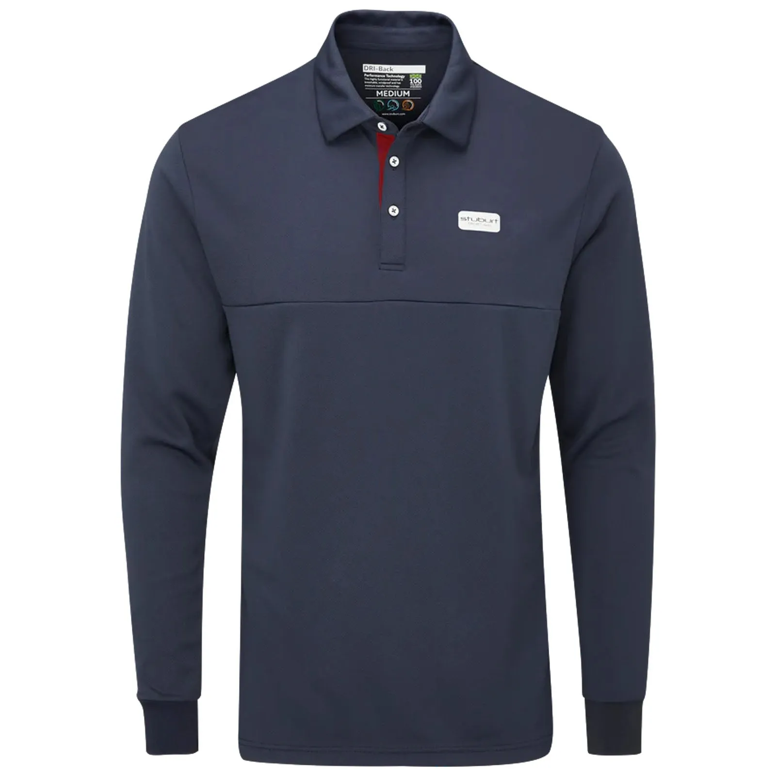 Stuburt Mens Sport Tech Long Sleeve Polo Shirt