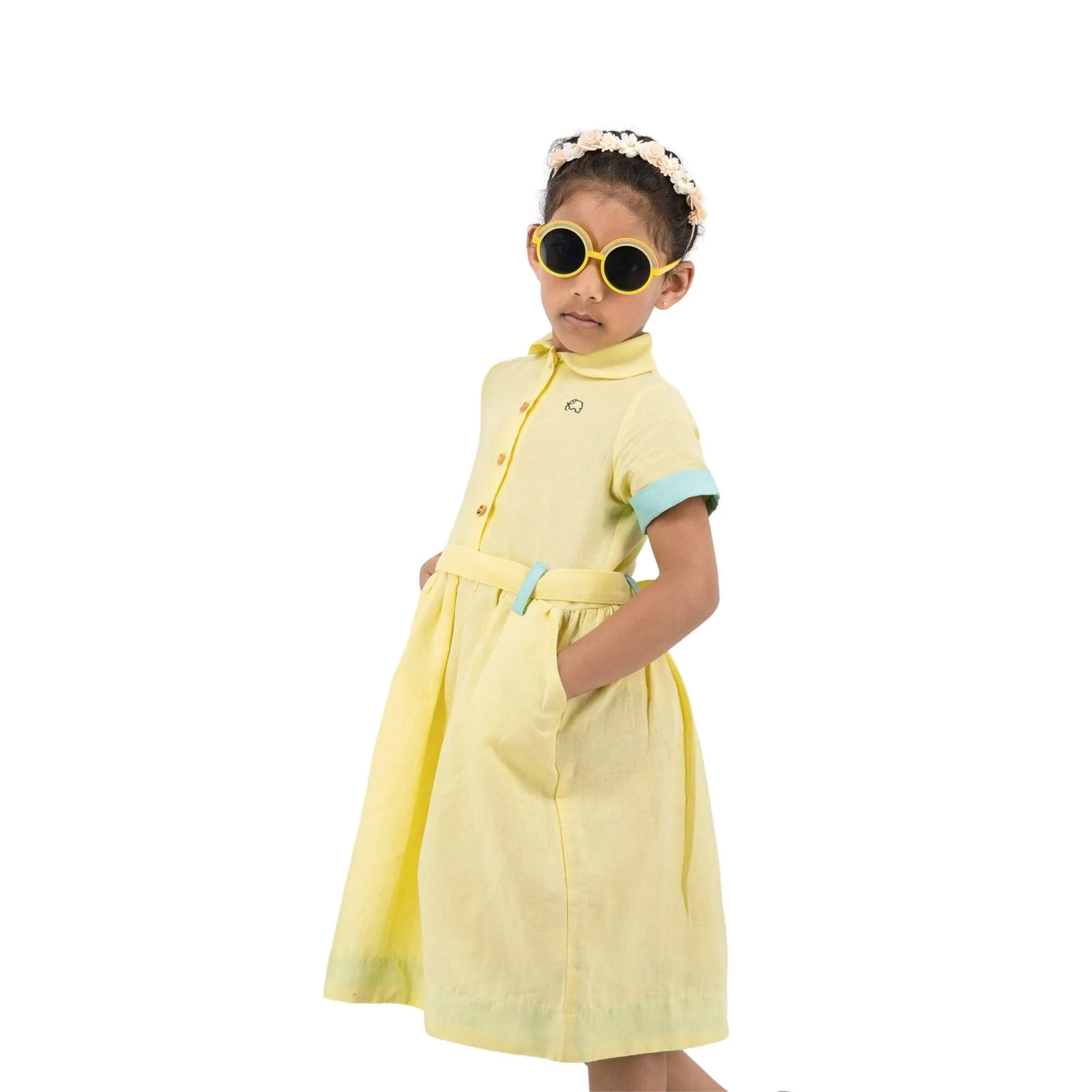 Sustainable Summer Style: Elfin Yellow Linen Dress